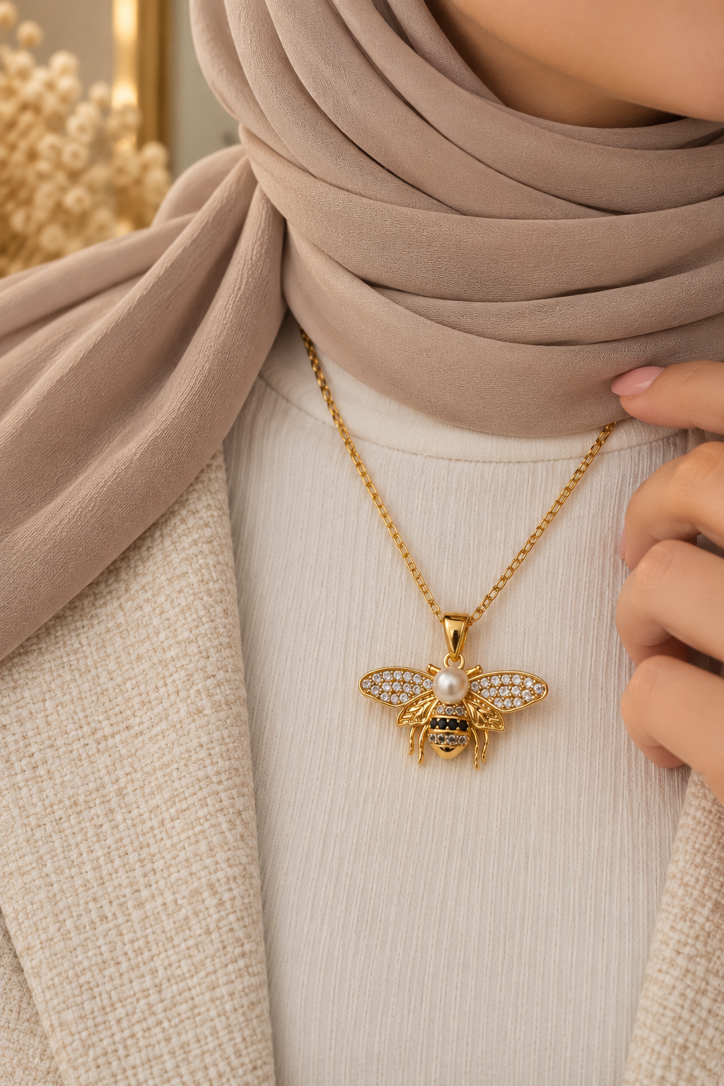Pearl Bee Necklace
