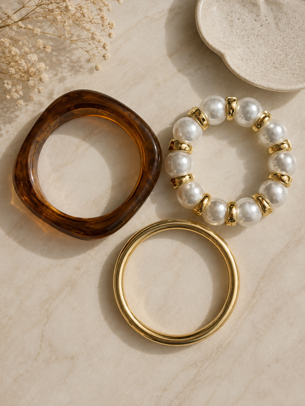 Pearl & Resin Bangle