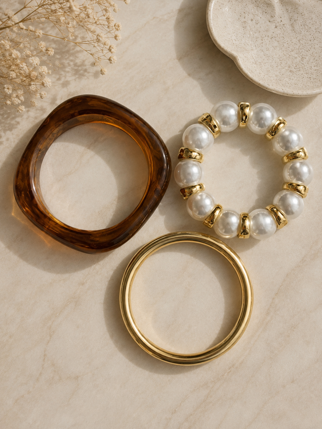 Pearl & Resin Bangle