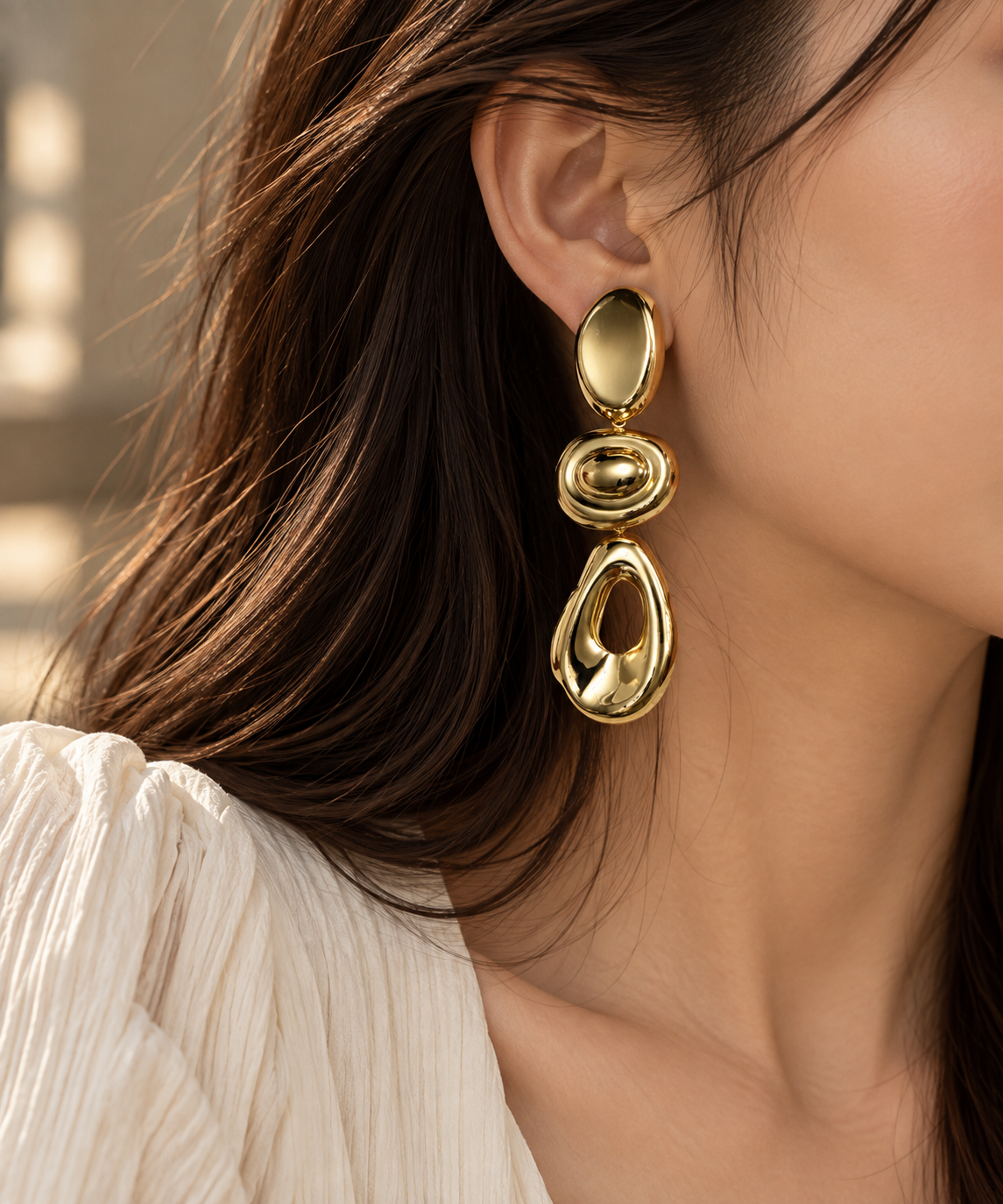 Organic Gold Earrings