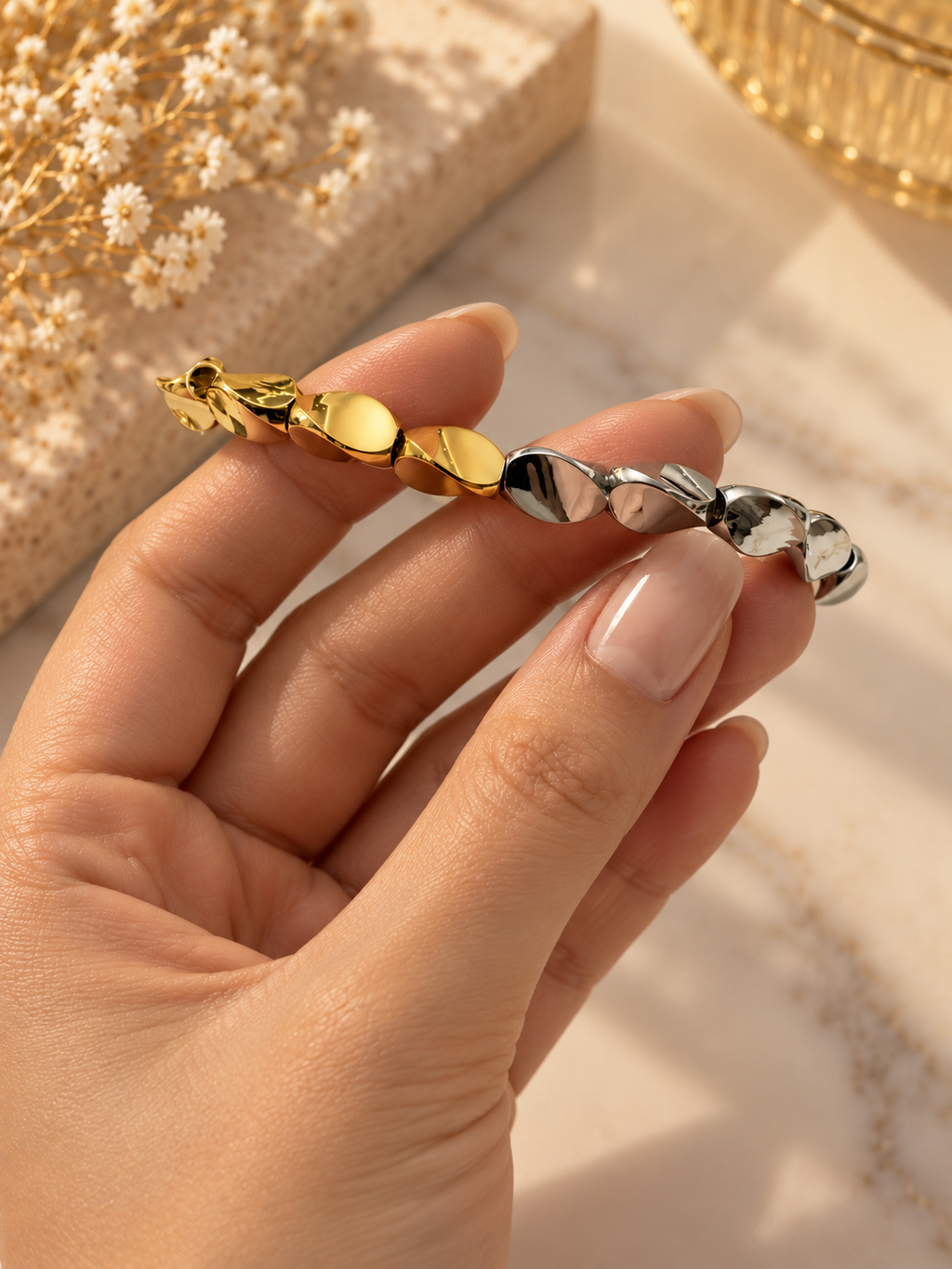 Gold&silver twist bracelet