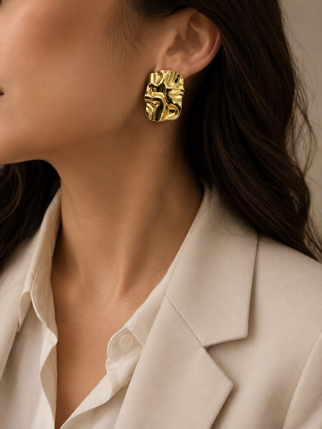Molten Gold Statement Earrings
