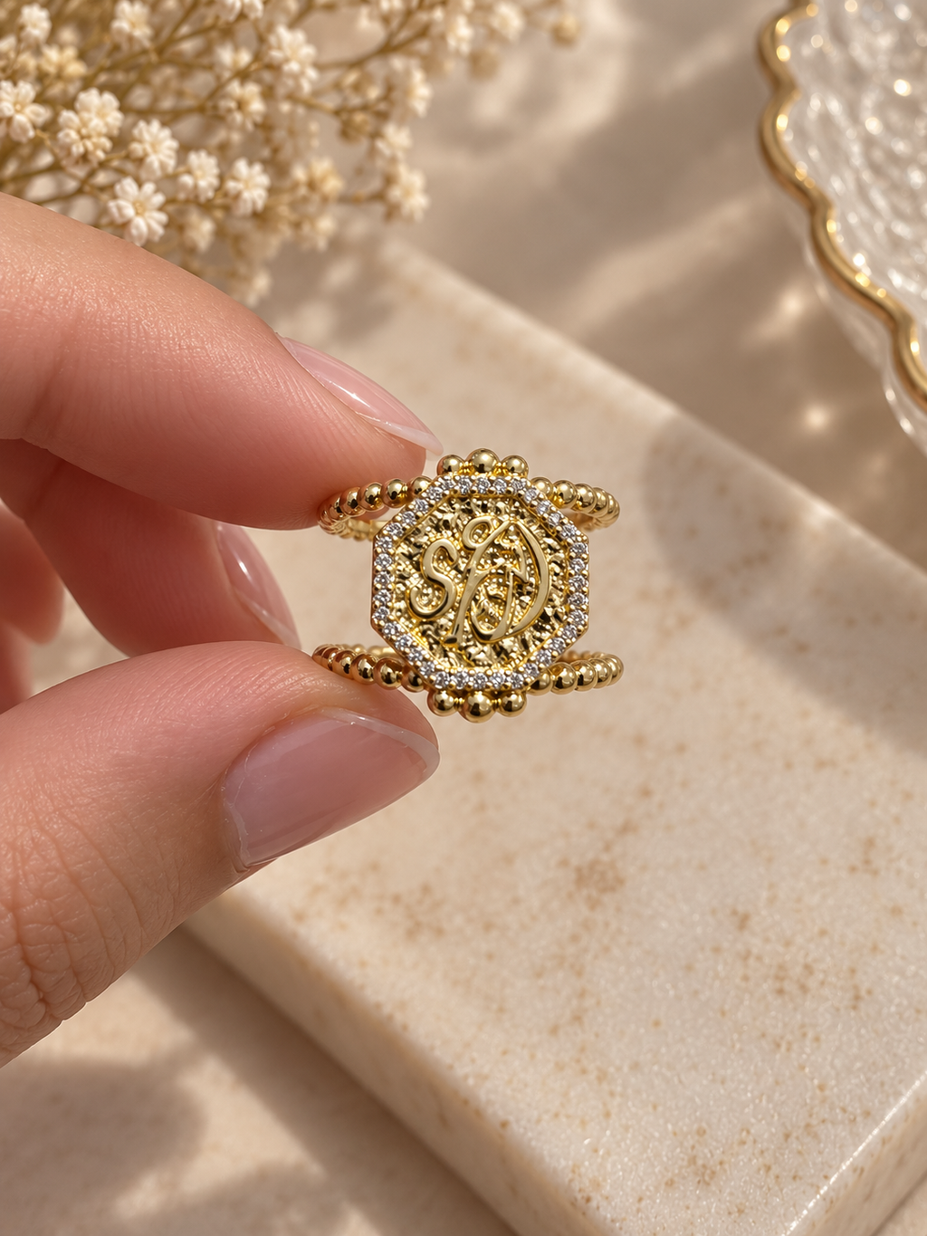 Elegant Arabic Ring (انت عمري)