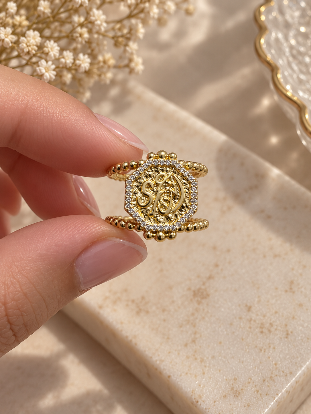 Elegant Arabic Ring (انت عمري)