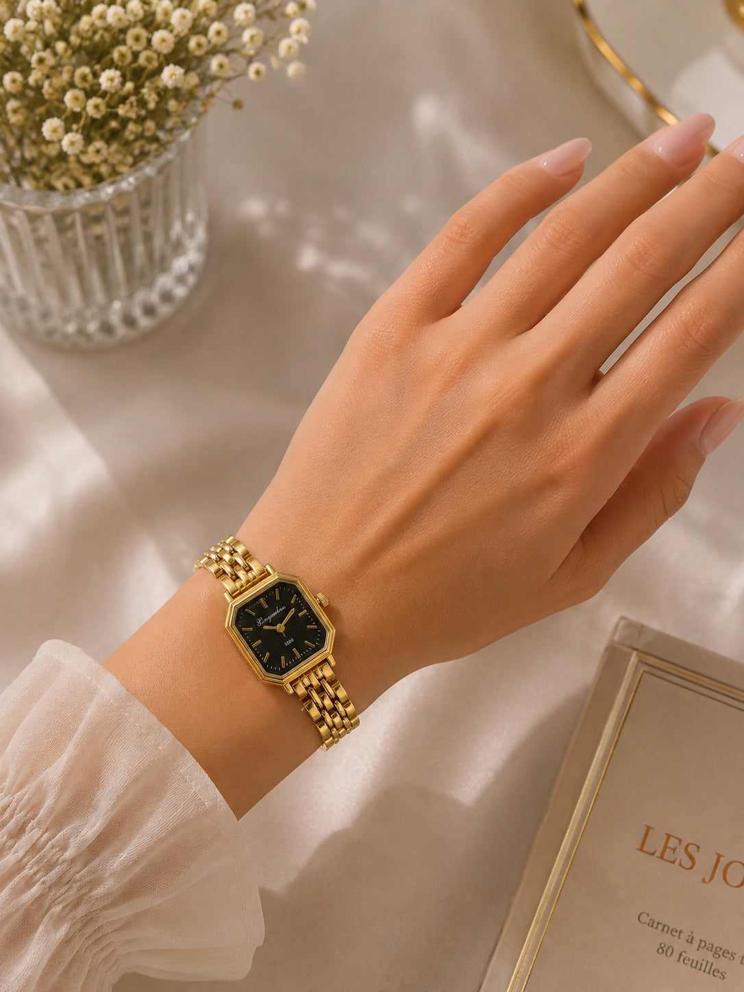 Petite Rectangle Gold Watch