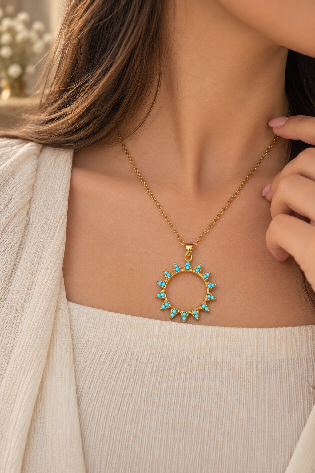 Turquoise Sun Necklace