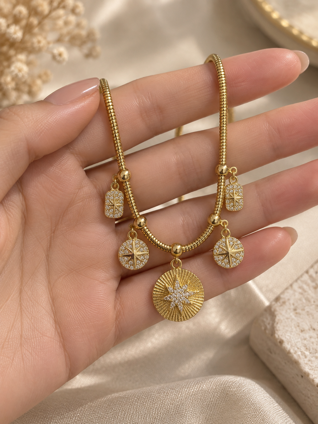 Starburst Charm Necklace