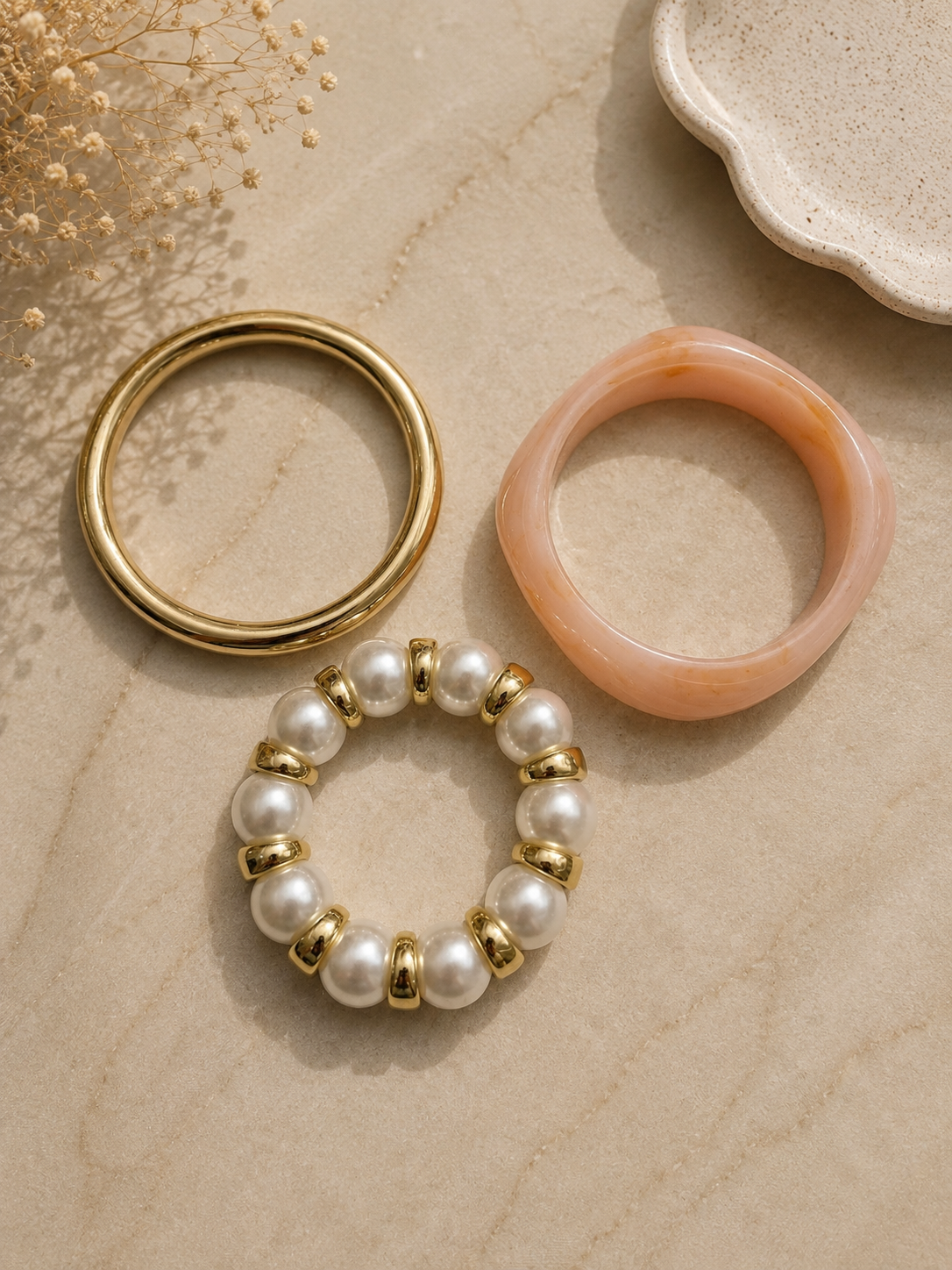 Pearl & Pink Bangle