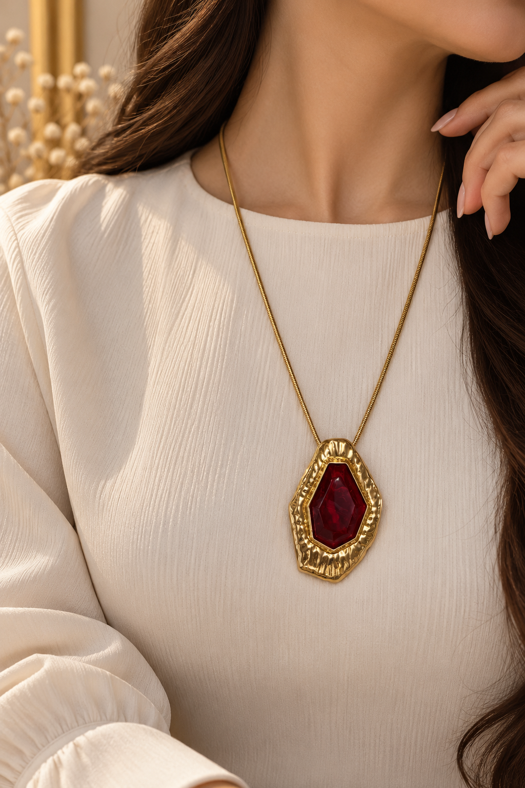 Burgundy Gemstone Necklace