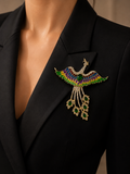 Majestic Peacock Brooch