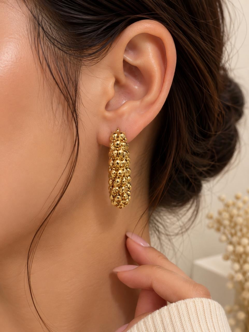 Golden Texture Earrings