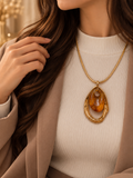 Caramel Oval Necklace