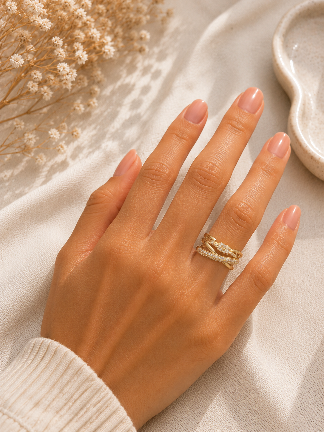 Pavé Link Wrap Ring