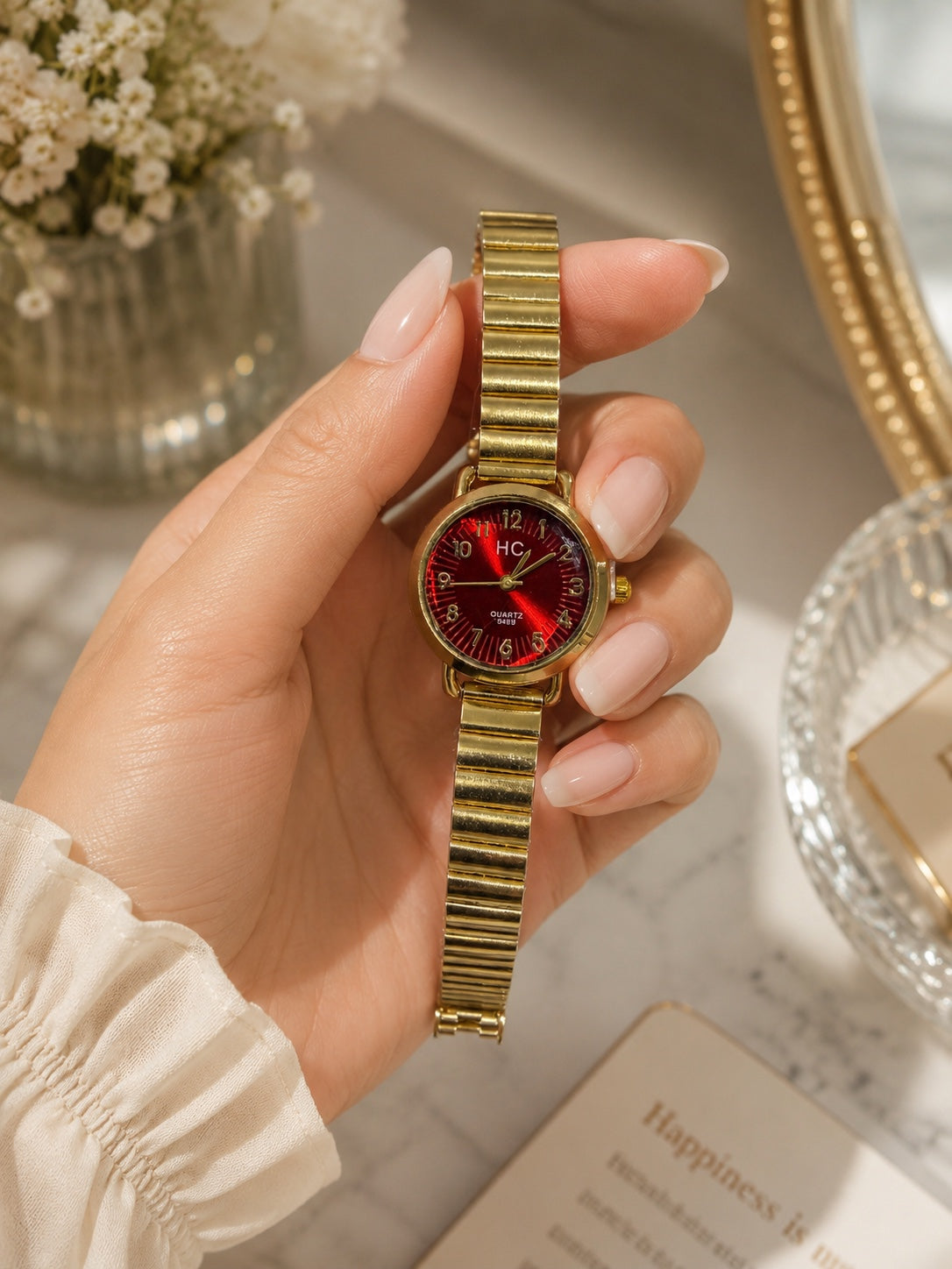 Classic Burgundy Vintage Watch