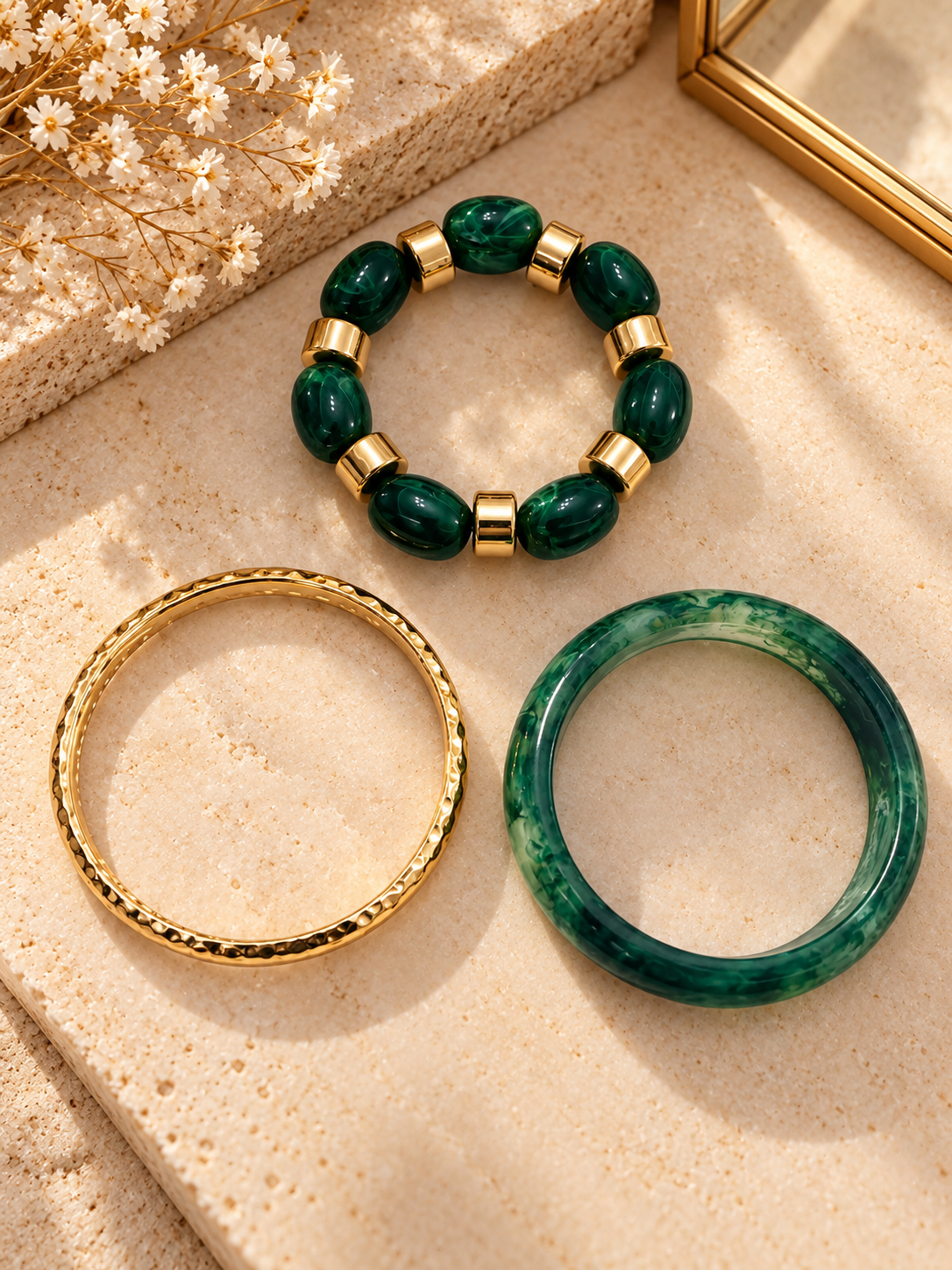Emerald Luxe Bangel set