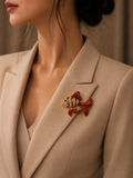 Ruby Reef Fish Brooch