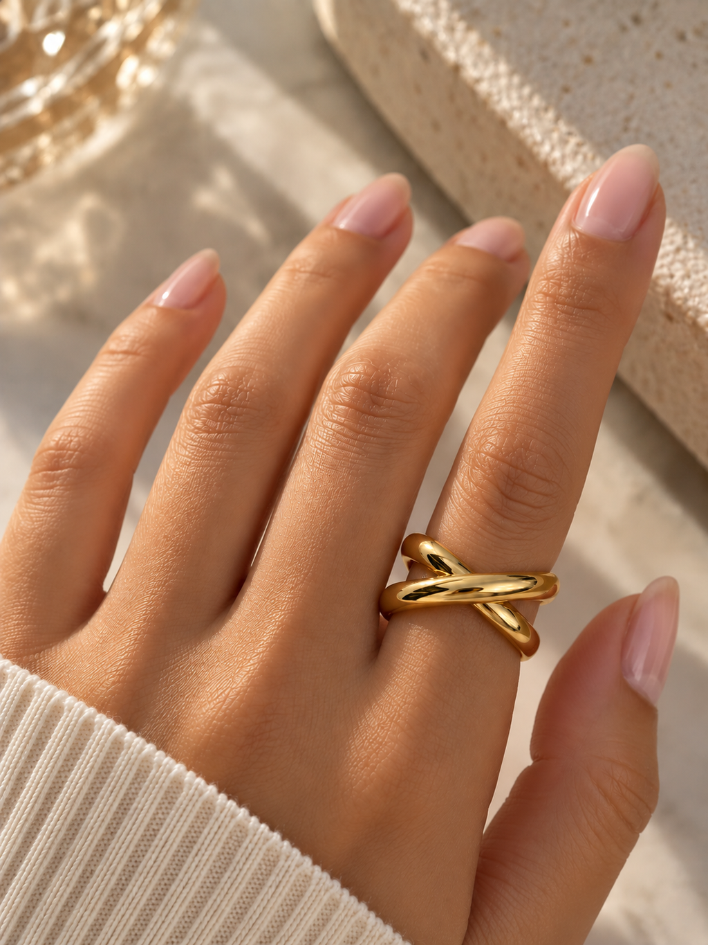 Golden Crossover Ring