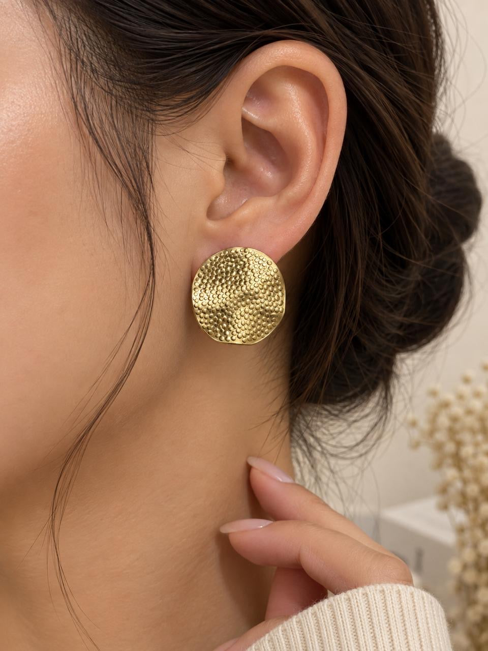 Golden Pebble Earrings