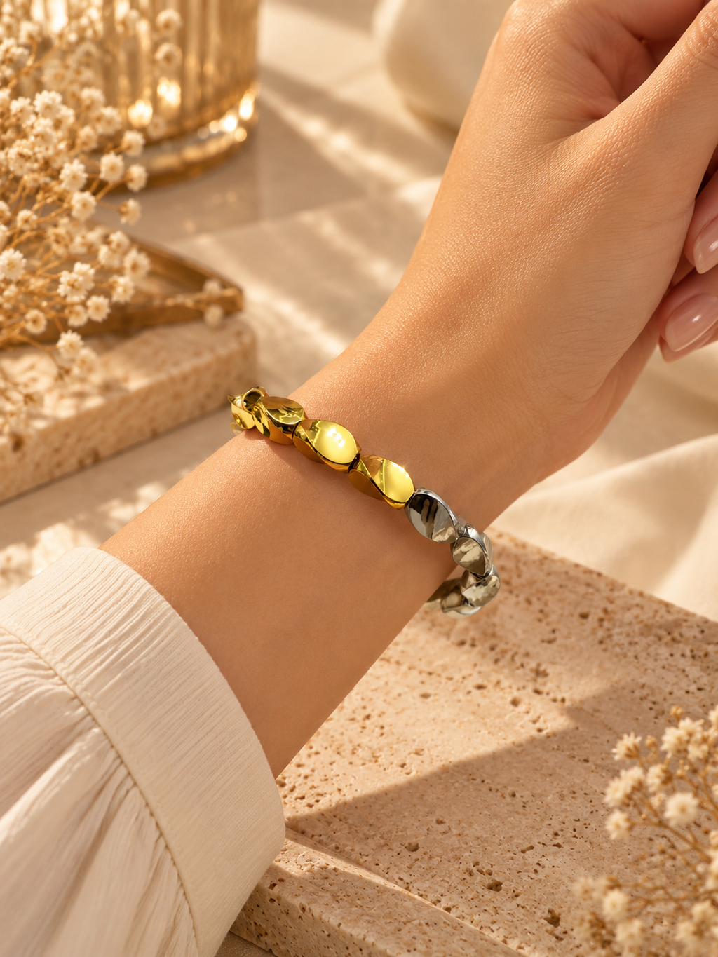 Gold&silver twist bracelet
