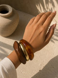 Amber Wood Bangle Set
