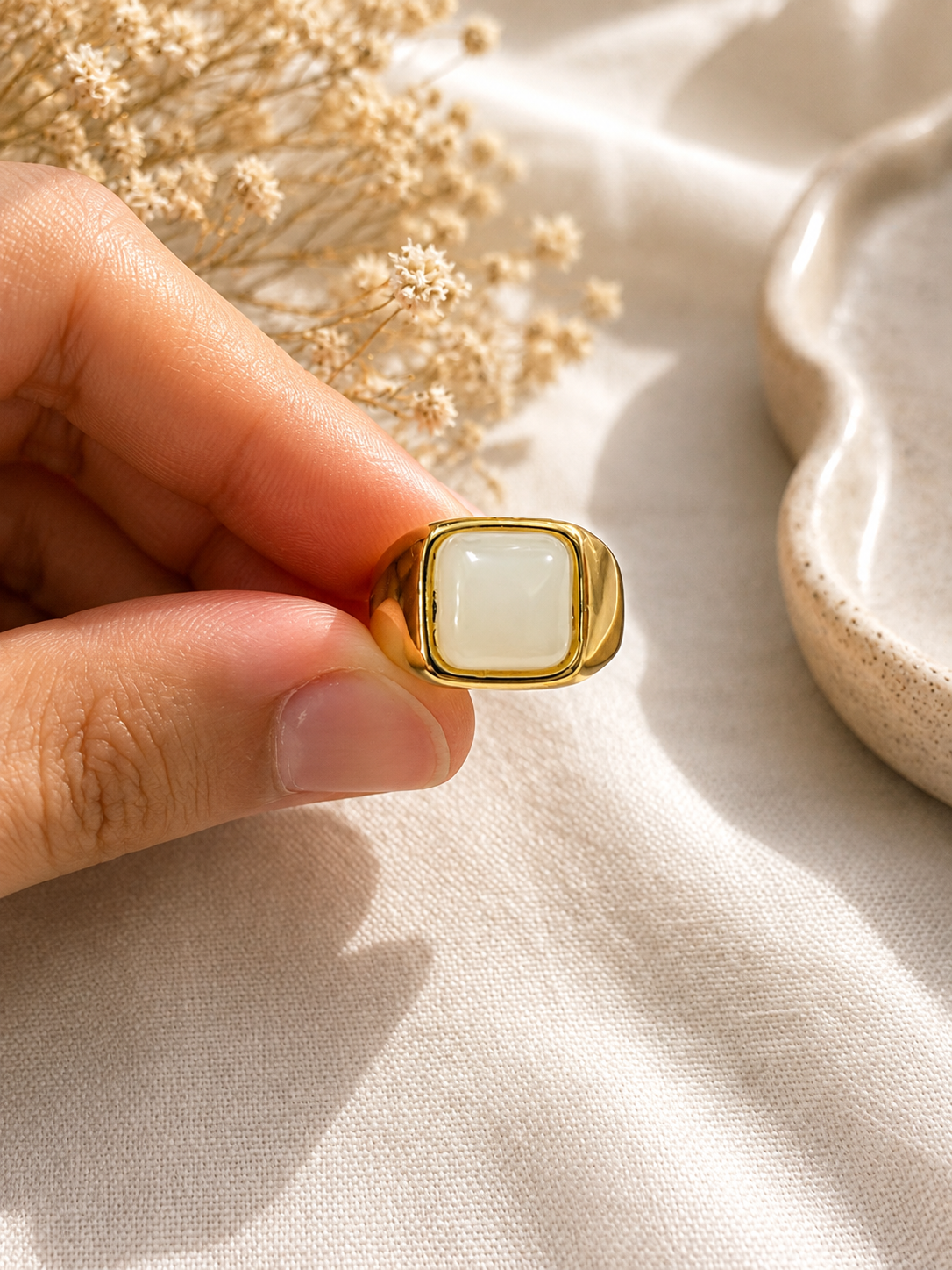 Ivory Stone Ring