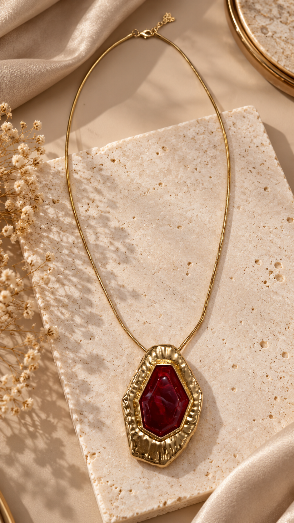 Burgundy Gemstone Necklace