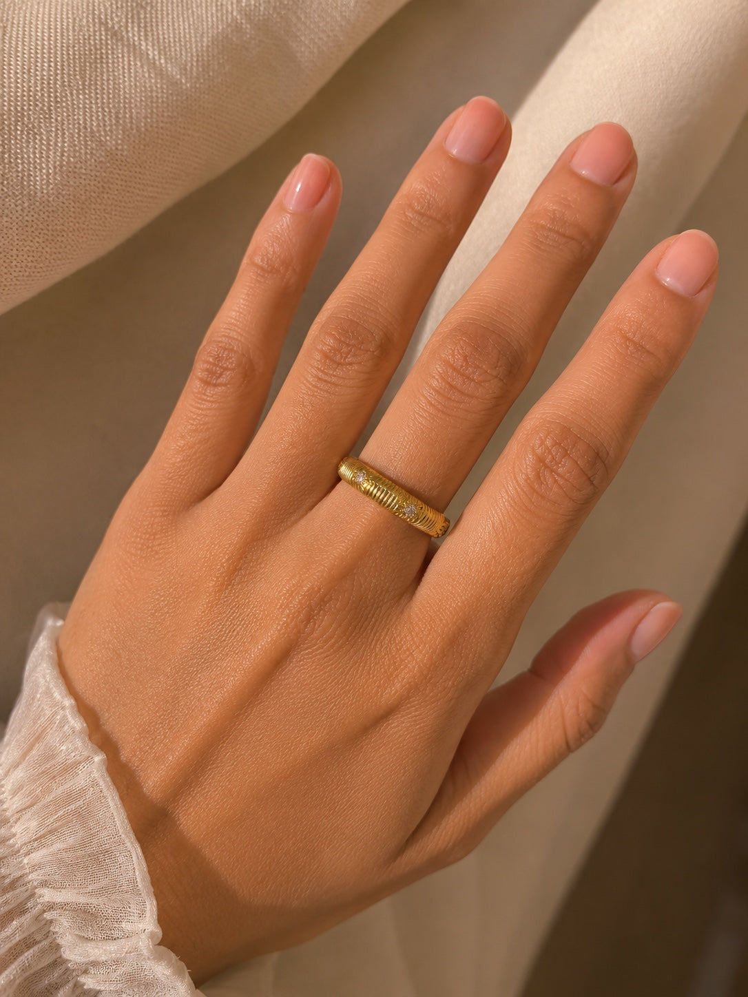 Gold Textured Band Ring