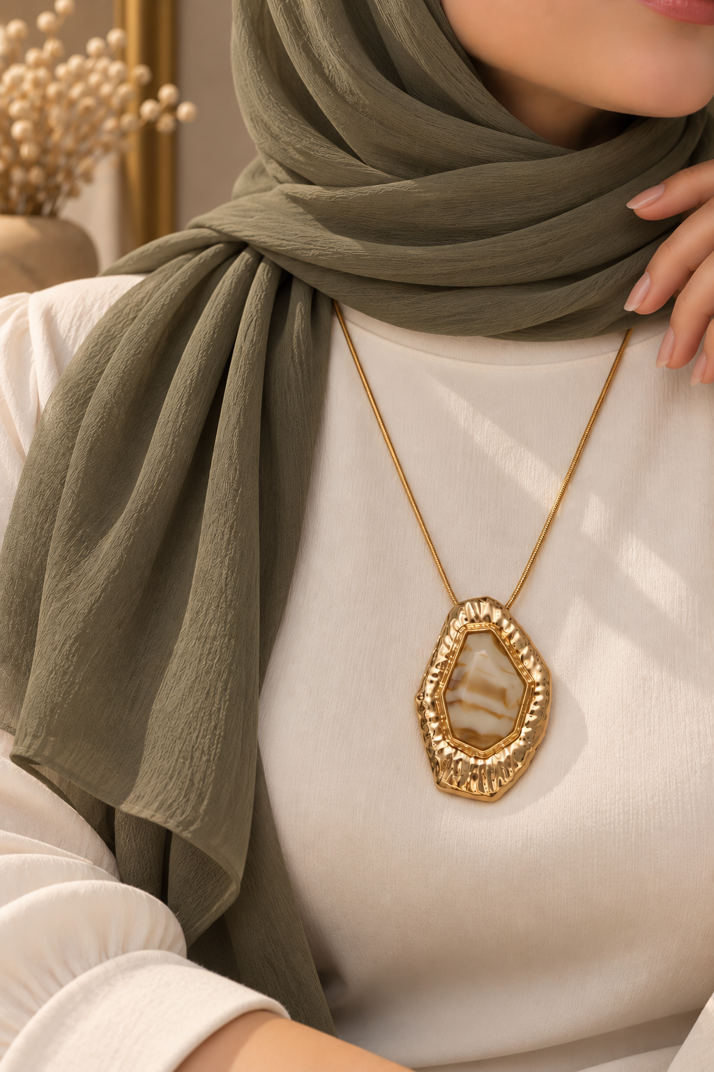 Ivory Gemstone Necklace