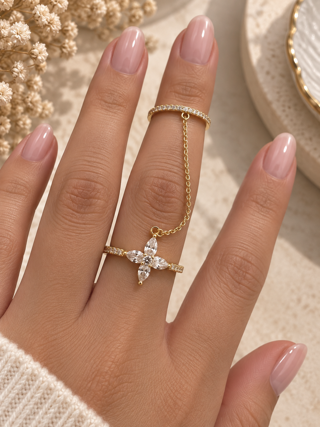 Diamond Petal Ring