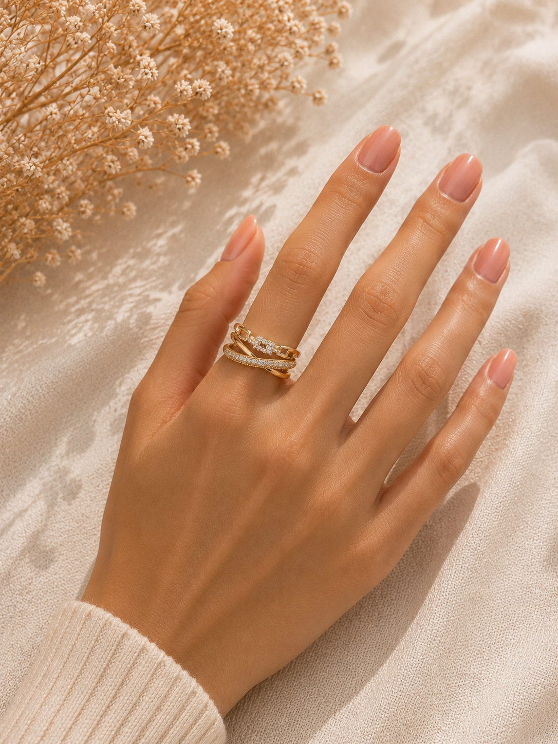 Pavé Link Wrap Ring