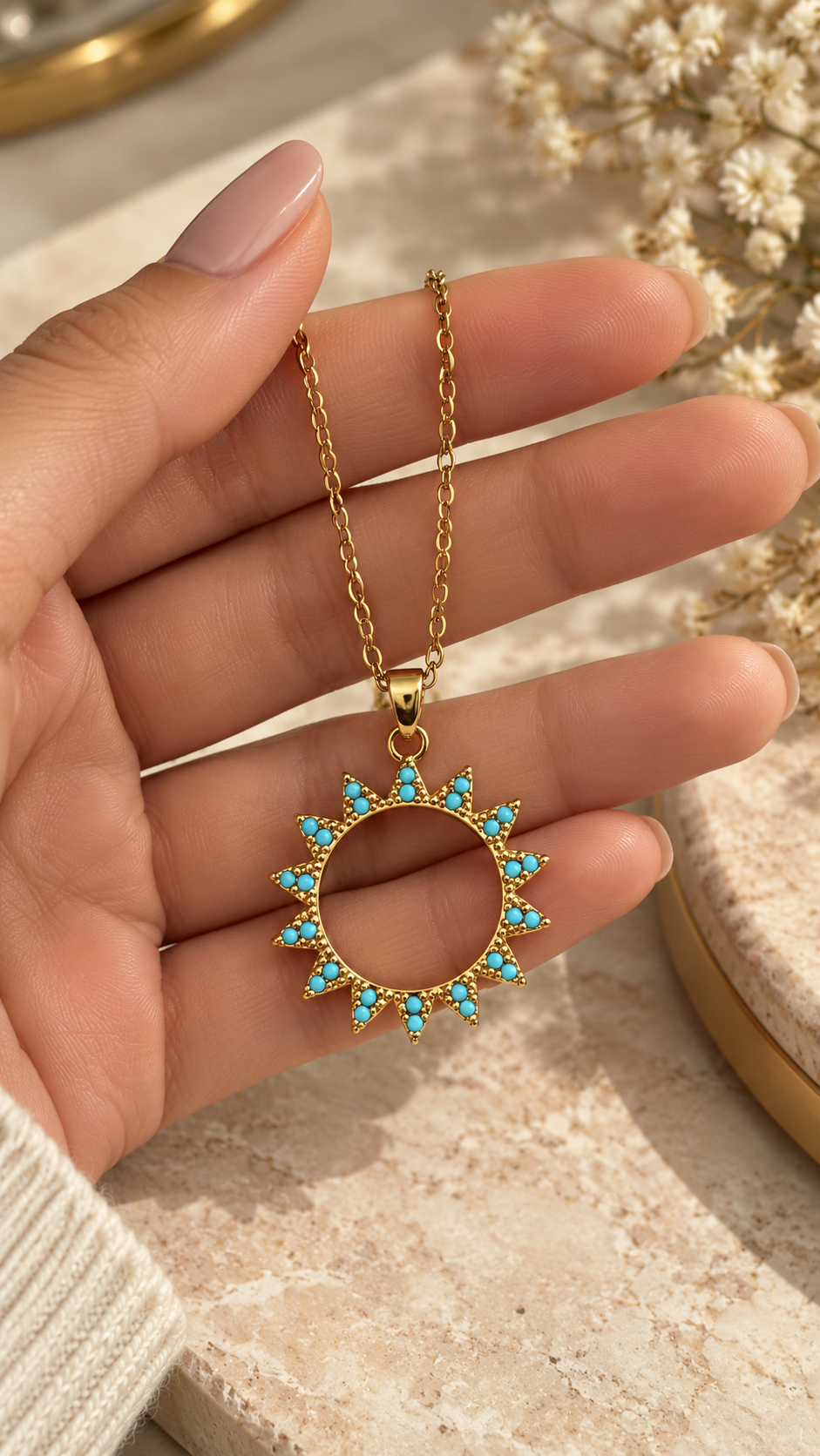 Turquoise Sun Necklace