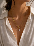 Rose charm layered necklace